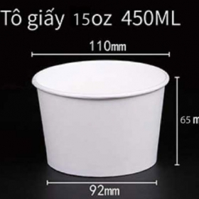 Tô Giấy 450ml Phù Hợp Đựng Canh Nóng Mang Đi