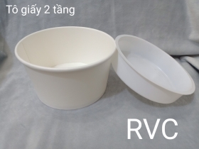 Tô Giấy 800ml Hai Tầng Đựng Thức Ăn Nhanh Đẹp Mắt Tiện Lợi