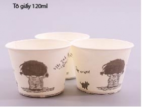 Tô Giấy Cao Cấp 120ml Đựng Kem Viên, Yogurt, Nước Chấm Giao Hàng Nhanh