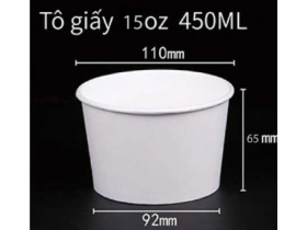 Tô Giấy 450ml Phù Hợp Đựng Canh Nóng Mang Đi