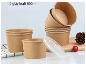 Tô Giấy Kraft 800ml đựng thực phẩm